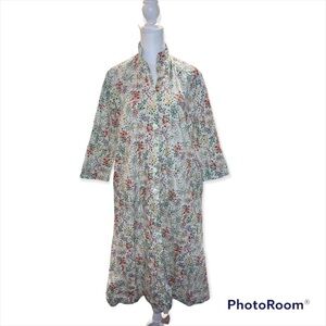 Andrew McMullan Vintage Floral Cotton Button Up Housecoat Size Small